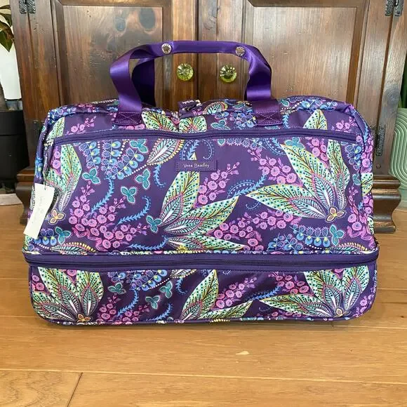 Vera Bradley Wheeled Carry On in Batik Leaves NWT - Picture 1 of 7